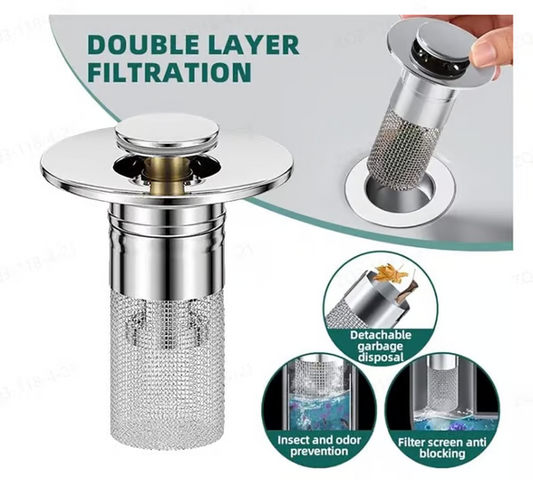 🔥New Year Sale:Second Item 60% Off🔥Pop Up Sink Drain Strainer-🛀Removes odors and prevents blockages